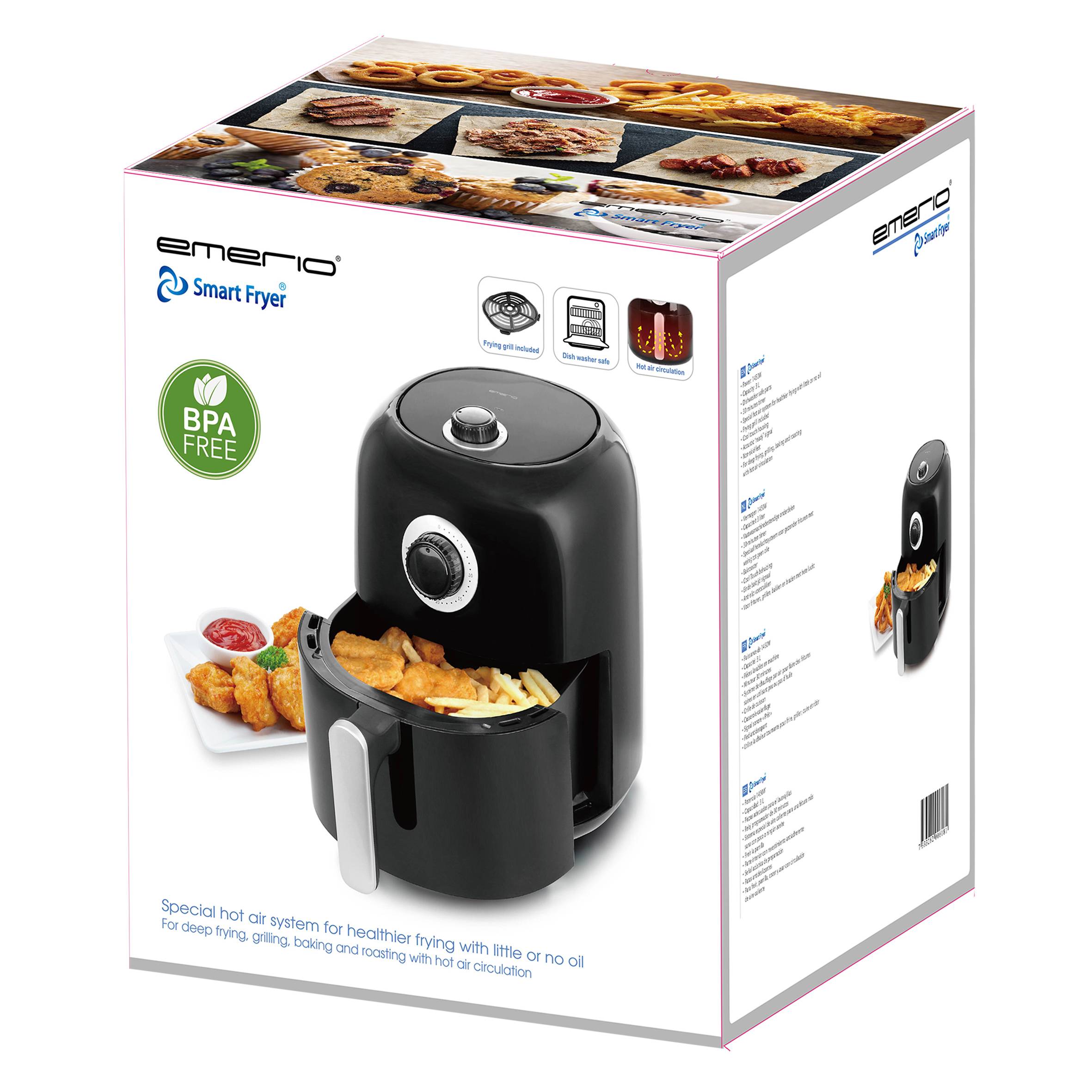 EMERIO AF-125770 Heißluft-Fritteuse 3.4l 1450W Schwarz