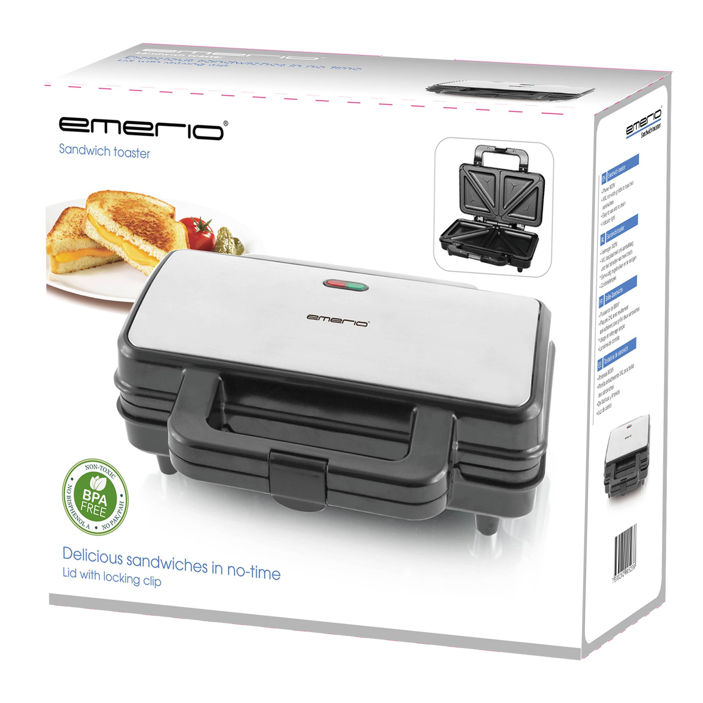 EMERIO ST-125833 Sandwichmaker Edelstahl, Schwarz