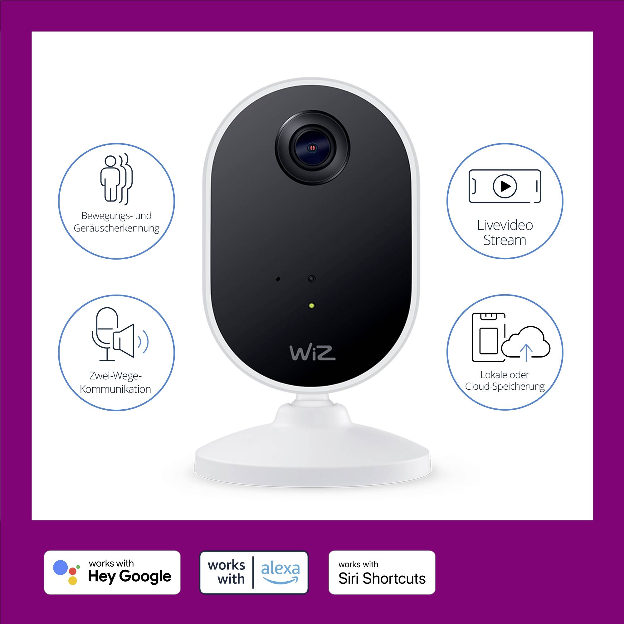 WIZCONNECTED Indoor Security Kamera Starter Kit mit WiFi Einzelpack - Netzwerkka