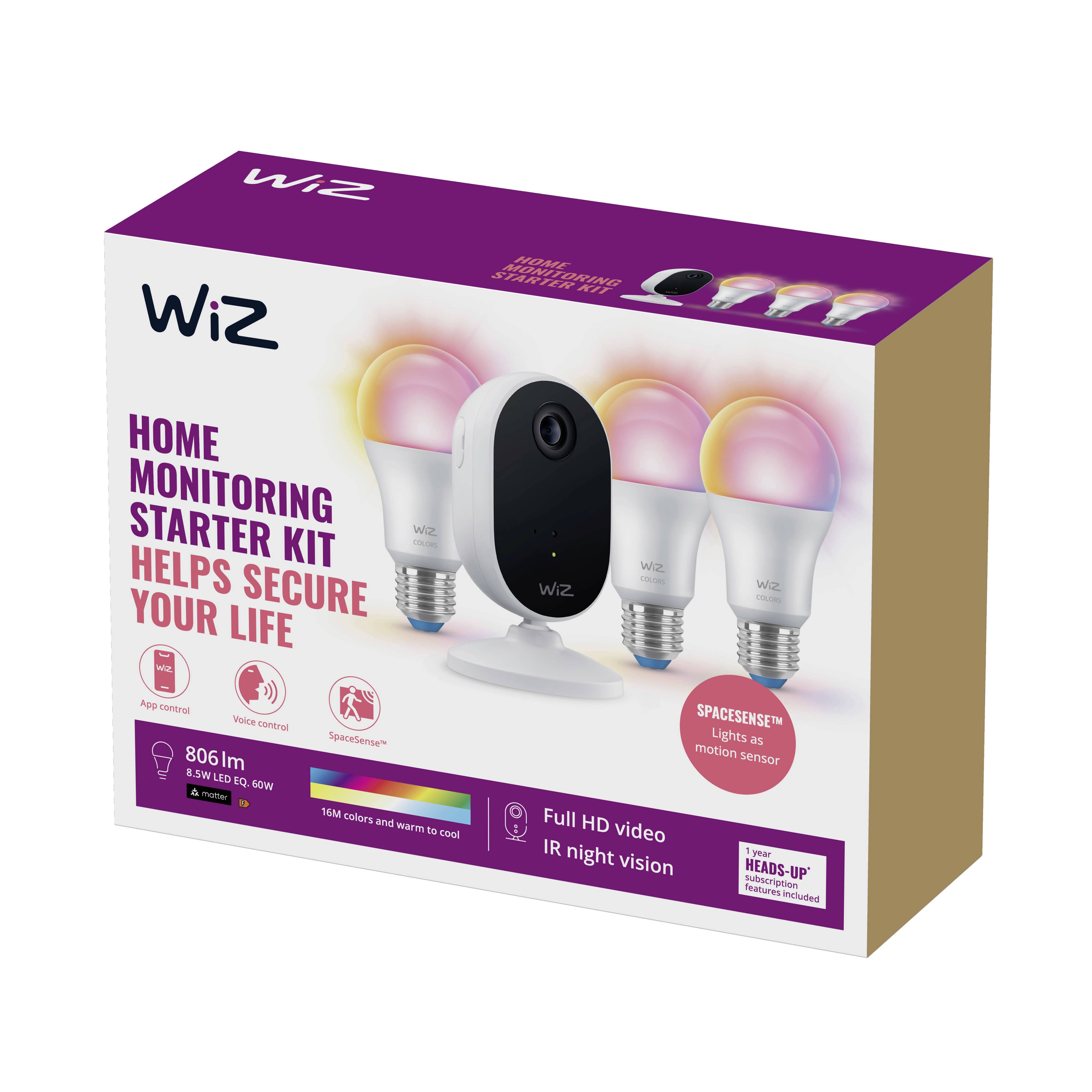 WIZCONNECTED Indoor Security Kamera Starter Kit mit WiFi Einzelpack - Netzwerkka
