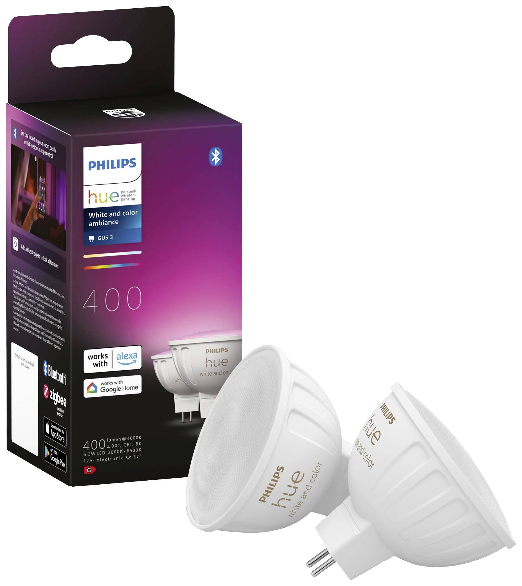 Philips Hue LED-Leuchtmittel 8719514491649 EEK: G (A - G) Hue White & Color Ambiance GU5.3