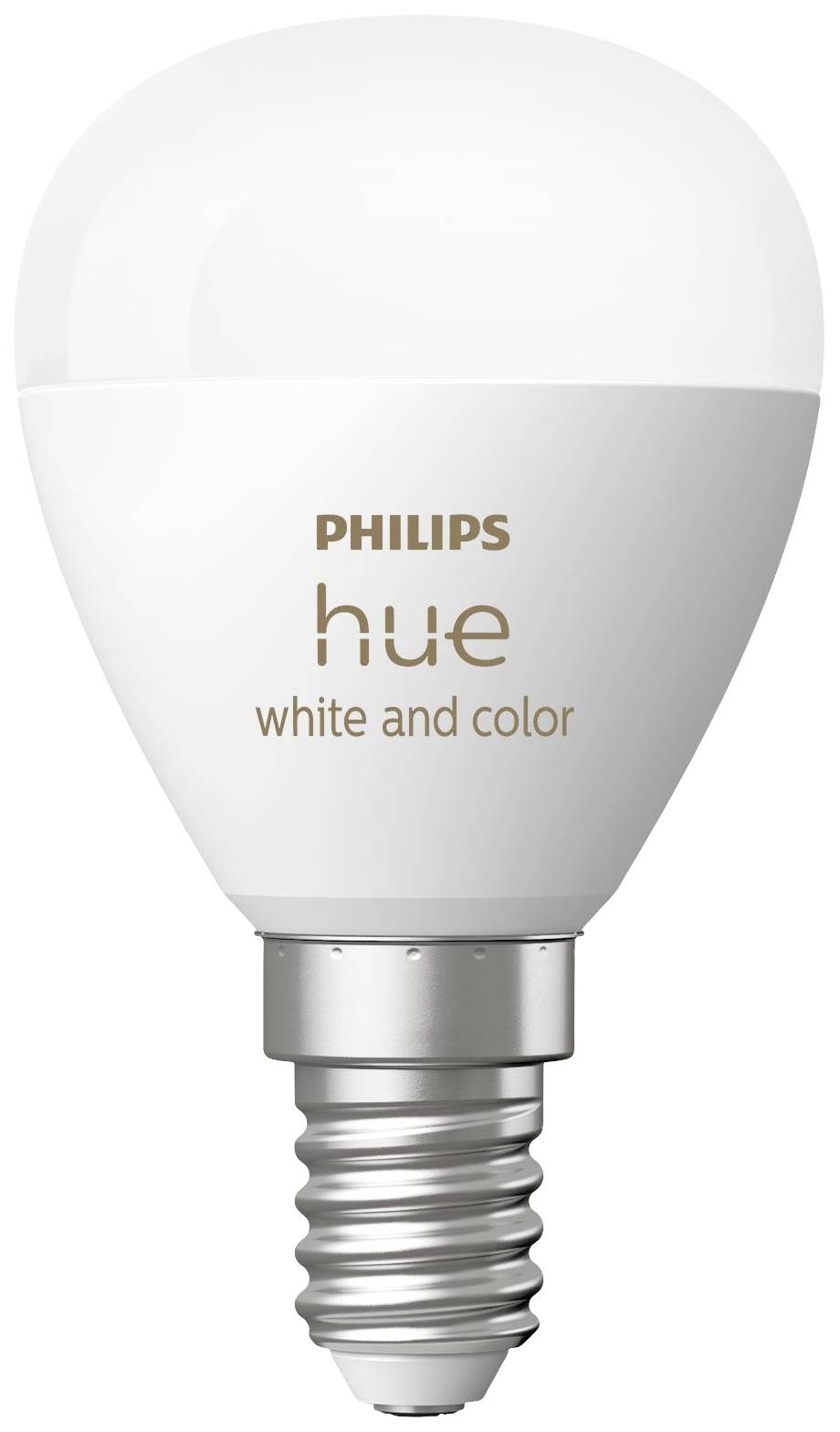 Philips Hue LED-Glühbirne, weiß und farbig, E14-Sockel, vielseitige Beleuchtung mit Smart-Home-Integration.