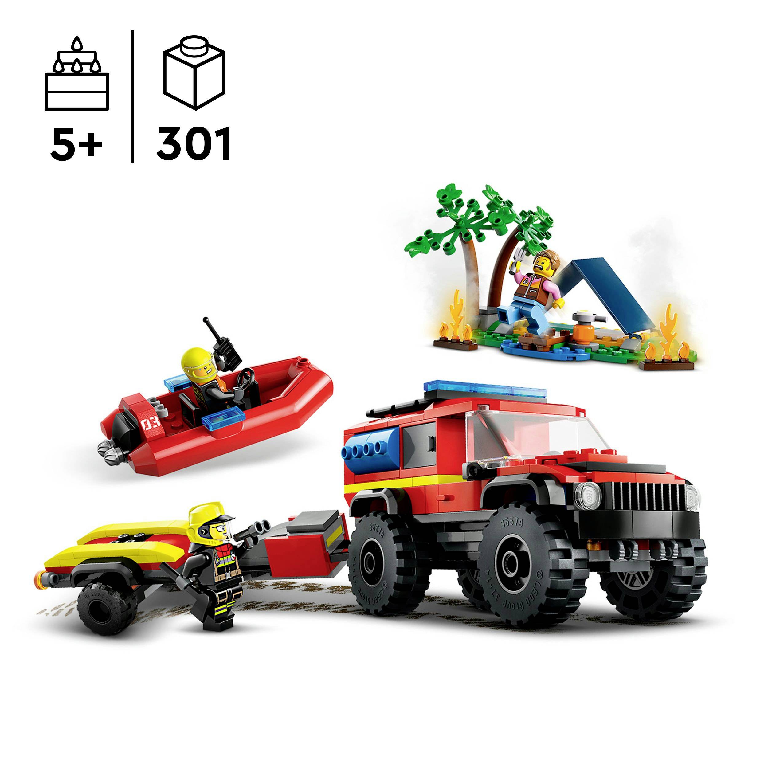60412 LEGO® CITY Feuerwehrgeländewagen mit Rettungsboot