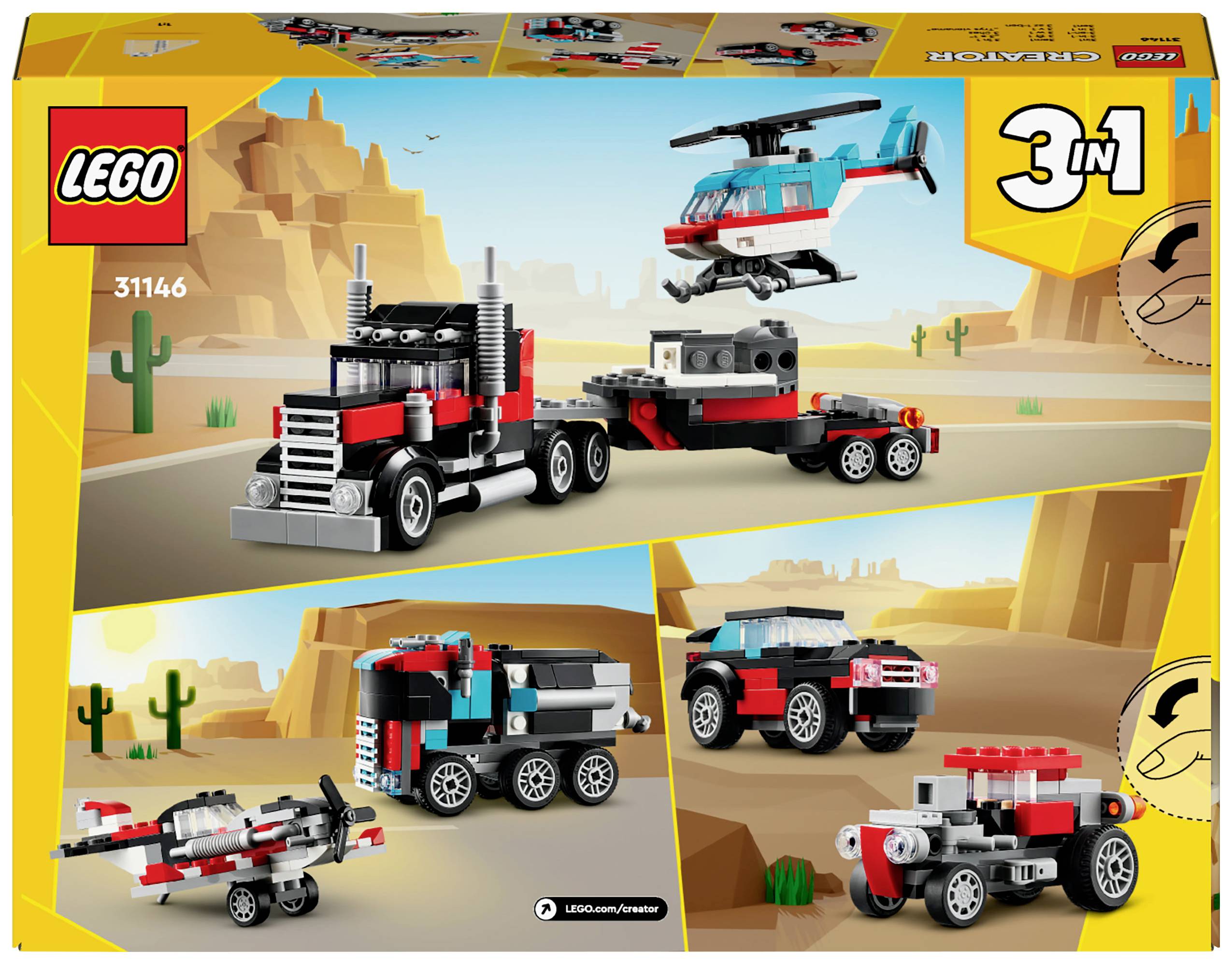 31146 LEGO® CREATOR Tieflader mit Hubschrauber