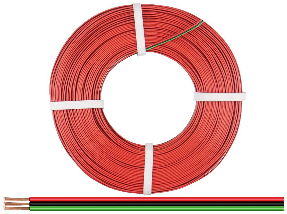 Donau Elektronik 325-014-50 Litze 3 x 0.25 mm² Rot, Schwarz, Grün 50 m