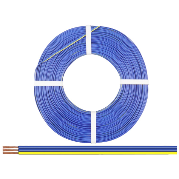 Donau Elektronik 325-223-25 Fil de câblage 3 x 0.25 mm² bleu, jaune 25 m