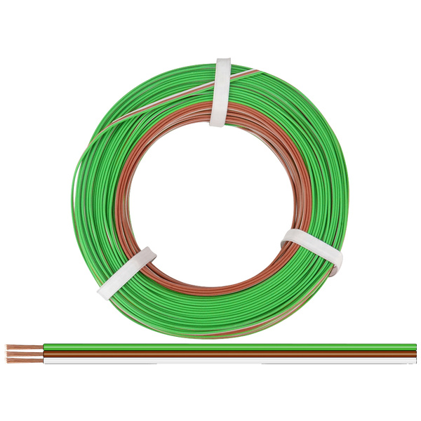 Donau Elektronik 325-485-50 Fil de câblage 3 x 0.25 mm² vert, marron, blanc 50 m