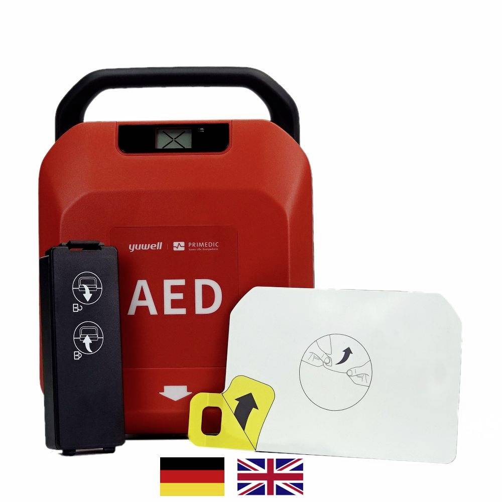Primedic HeartSave Y DE/EN Defibrillator Manuelle Schockabgabe, Sprachanweisungen: de, en, USB-Anschluss