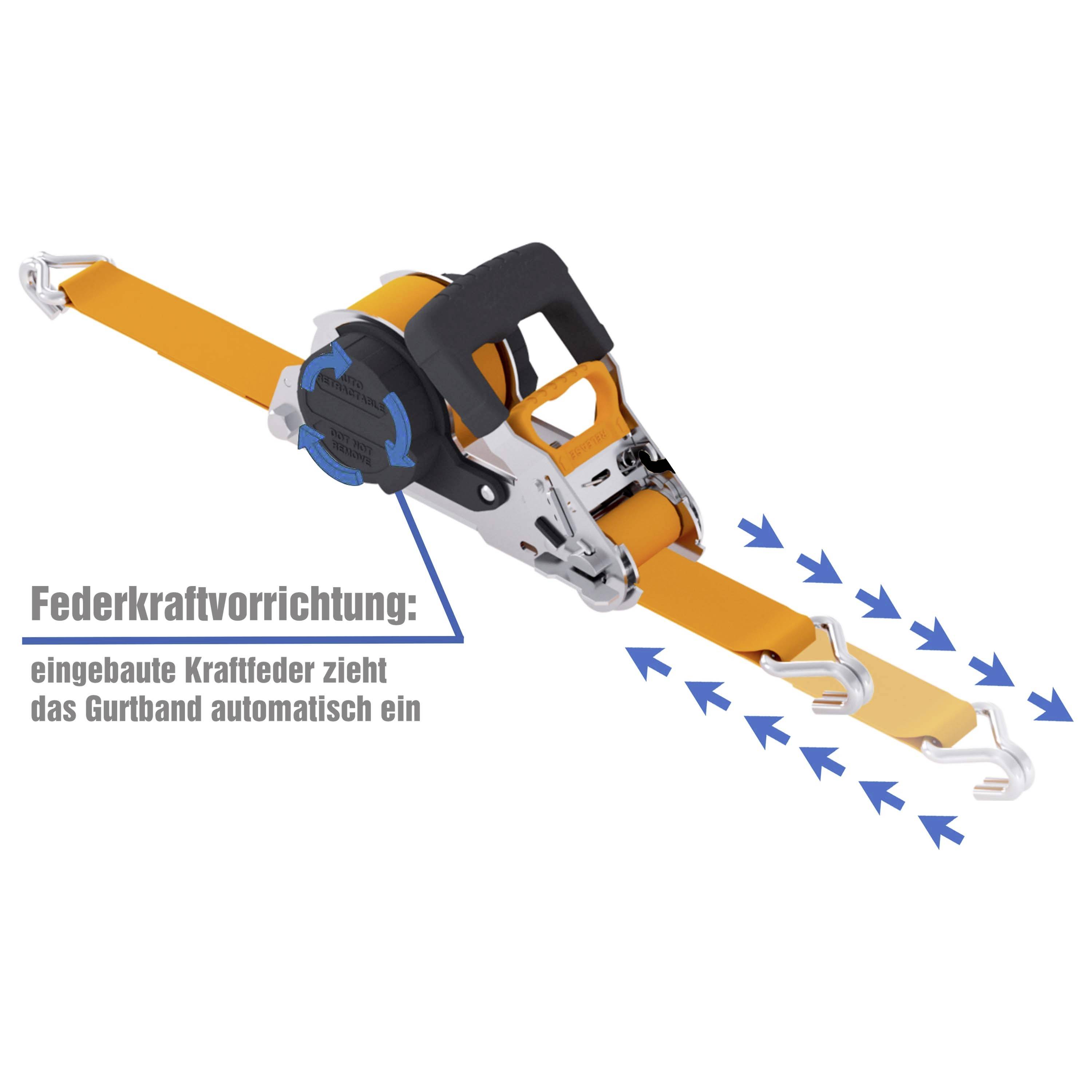 Petex 43197235 Spanngurt Zugkraft LC Niederzurren (einzeln/direkt)=1000 daN (L x B x H) 5m x 3.5cm x 11cm Ratsche EN 12195-2