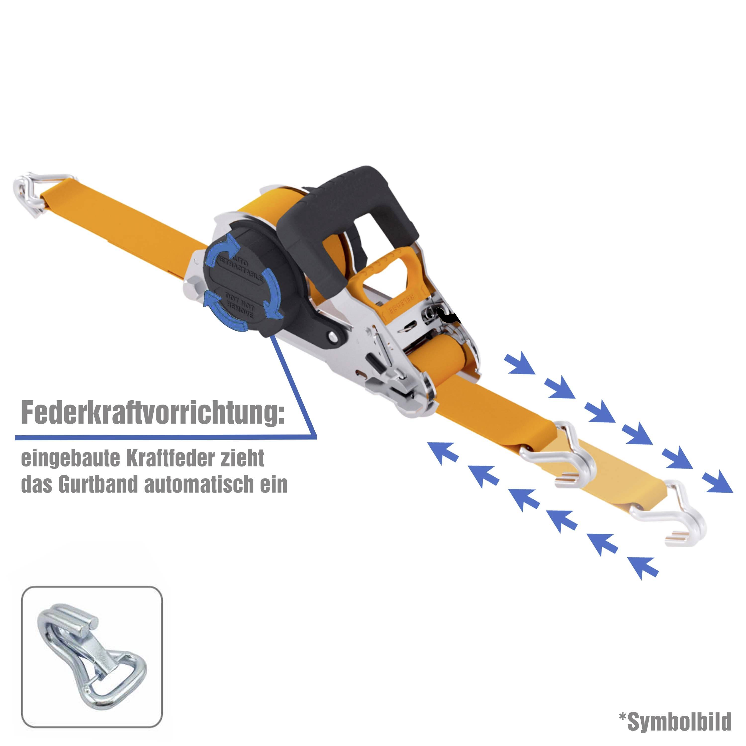 Petex 43197335 Spanngurt Zugkraft LC Niederzurren (einzeln/direkt)=1000 daN (L x B x H) 5 m x 3.5 cm x 11.5 cm Ratsche EN 12195-2
