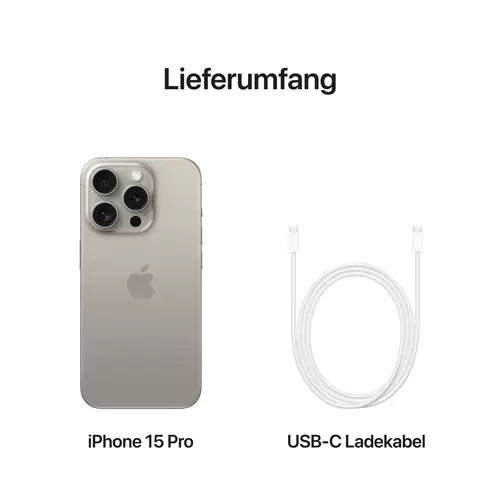Apple iPhone 15 Pro Titan Natur 256 GB 15.5 cm (6.1 Zoll) Apple iPhone 15 Pro Titan Natur 256 GB 15.5 cm (6.1 Zoll)