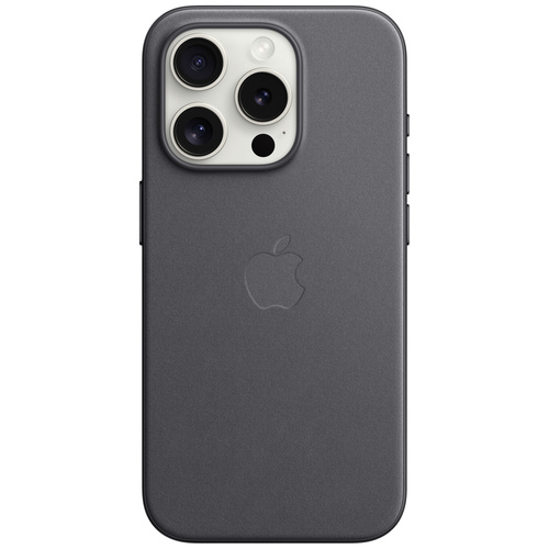 Apple Finewoven Case Backcover iPhone 15 Pro Schwarz Induktives Laden, Stoßfest
