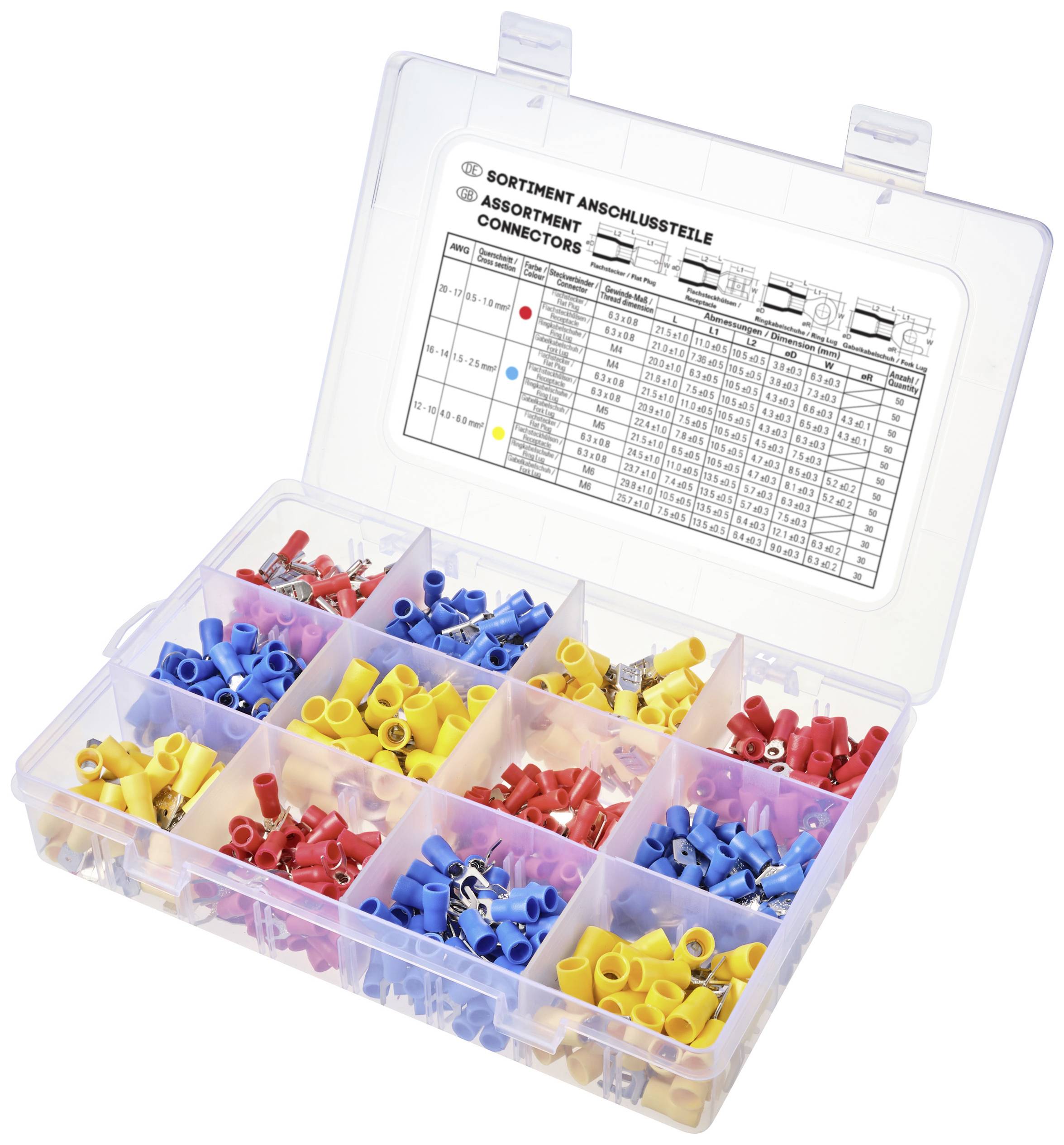 TRU COMPONENTS TC-11894508 Quetschverbinder-Sortiment 0.5mm² 6.0mm² Rot, Blue, Gelb 520St.