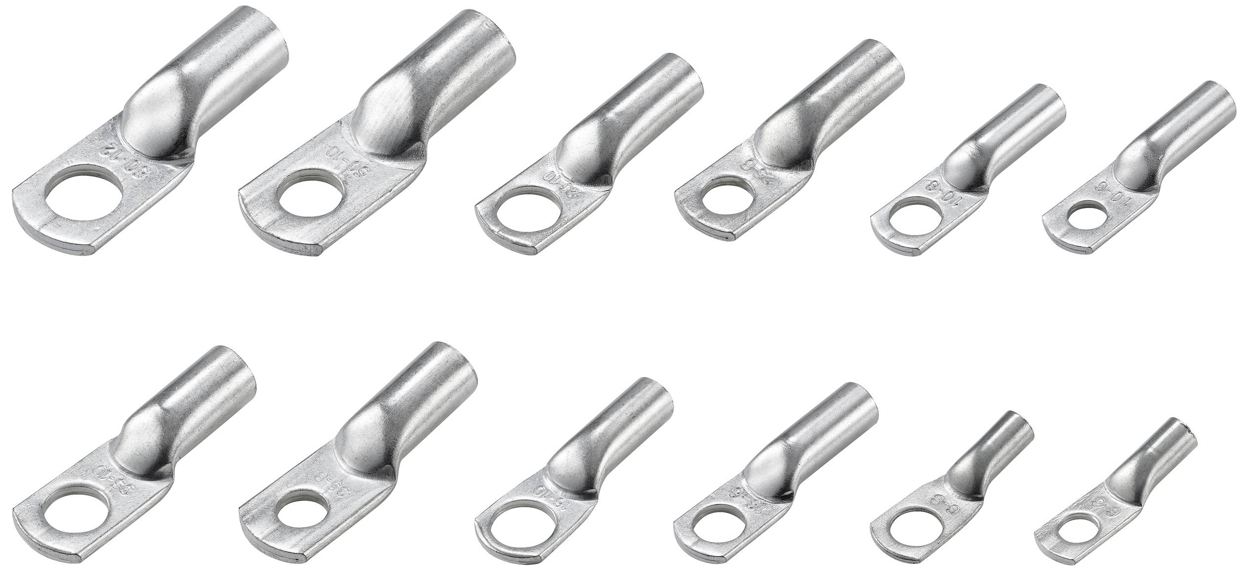 TRU COMPONENTS TC-11894512 Rohrkabelschuh-Sortiment 6 - 50mm² mit Crimpzange 6mm² 50mm² Silber 281St.