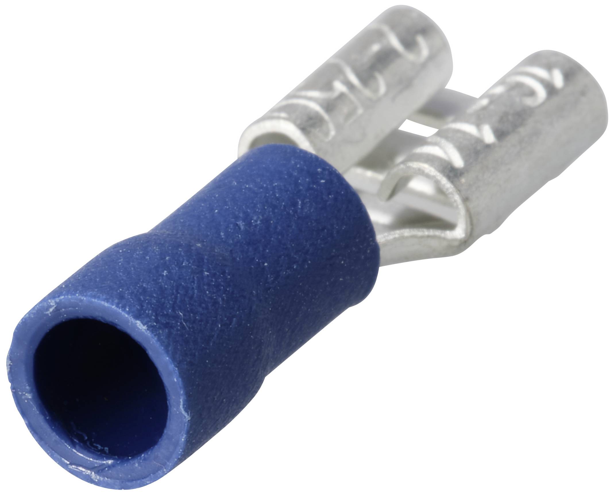 TRU COMPONENTS TC-11894524 Flachsteckhülse Steckbreite: 6.3mm Steckdicke: 0.8mm Teilisoliert Blue