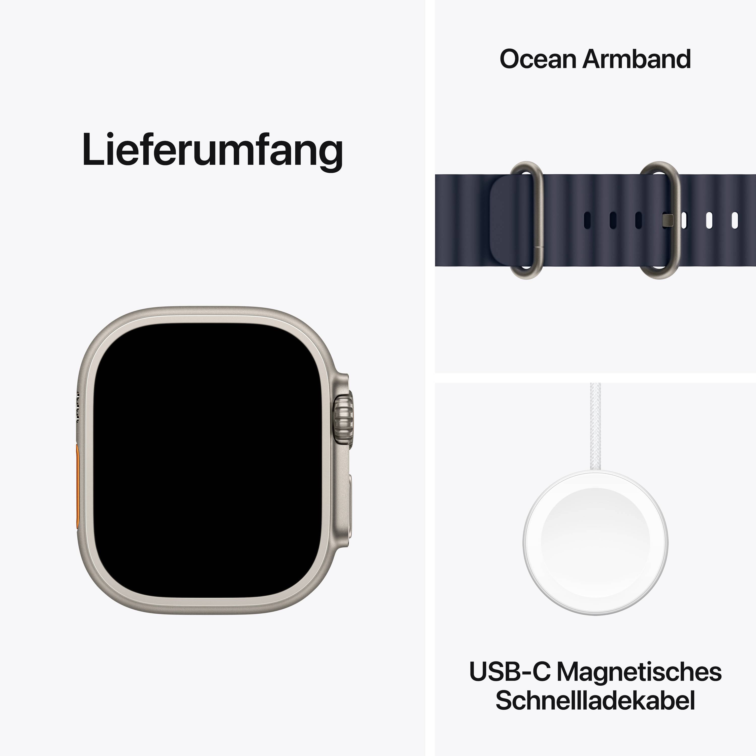 Apple Watch Ultra 2 GPS + Cellular 49mm Titangehäuse Ocean Band Blue