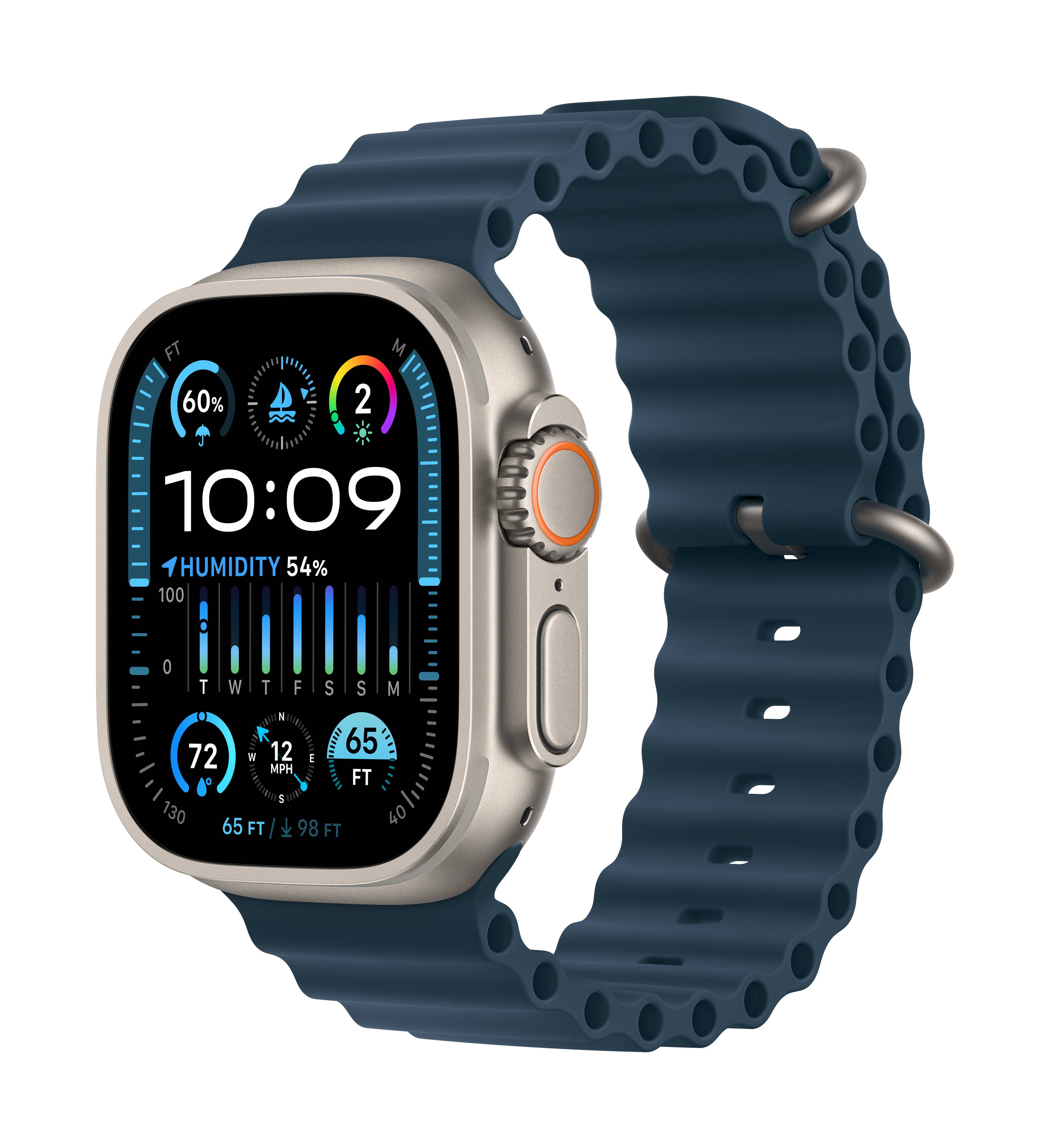 Apple Watch Ultra 2 GPS + Cellular 49mm Titangehäuse Ocean Band Blue