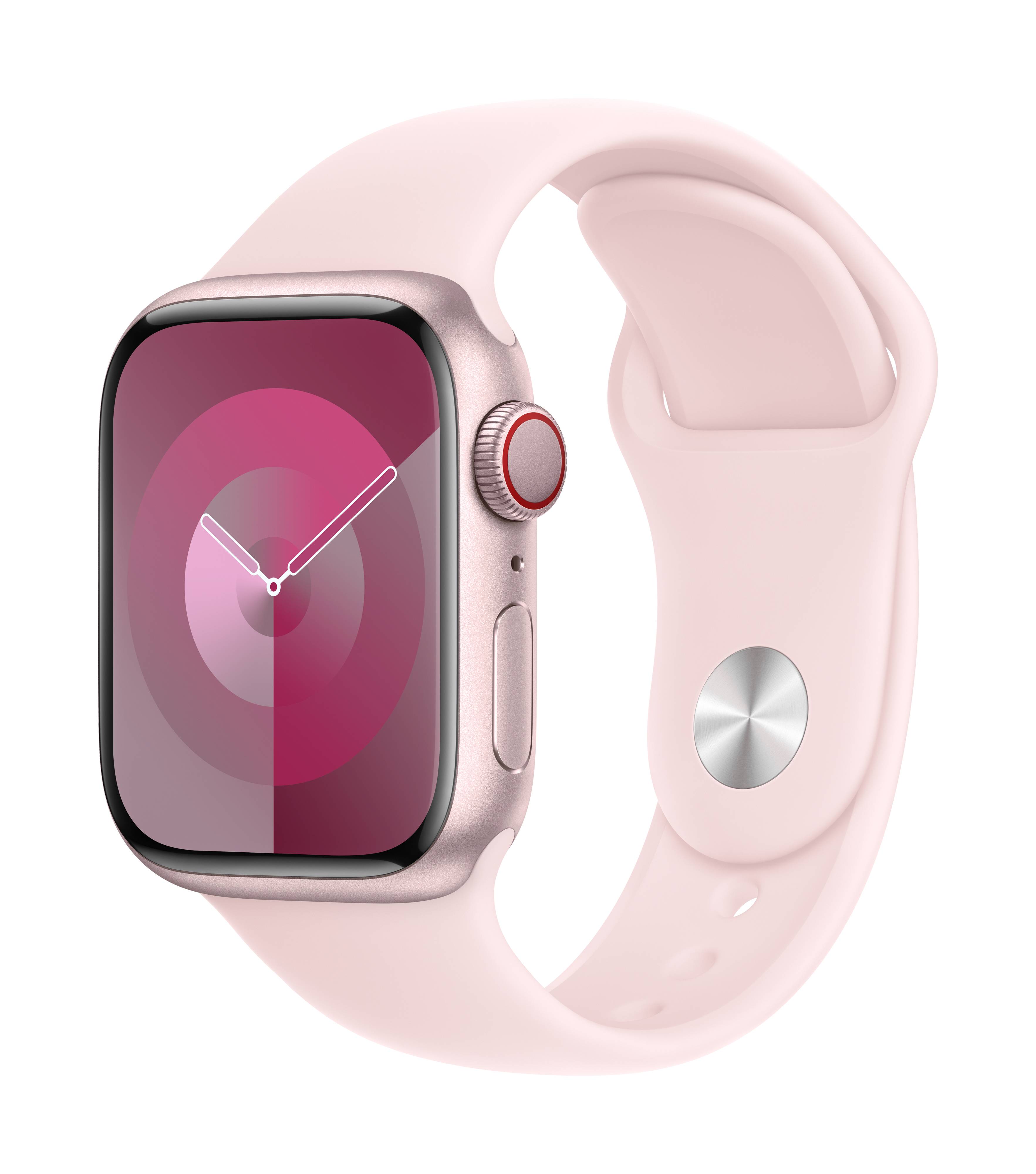 Apple Watch Series 9 GPS + Cellular 41 mm Aluminiumgehäuse Sport Band Light-Pink M/L