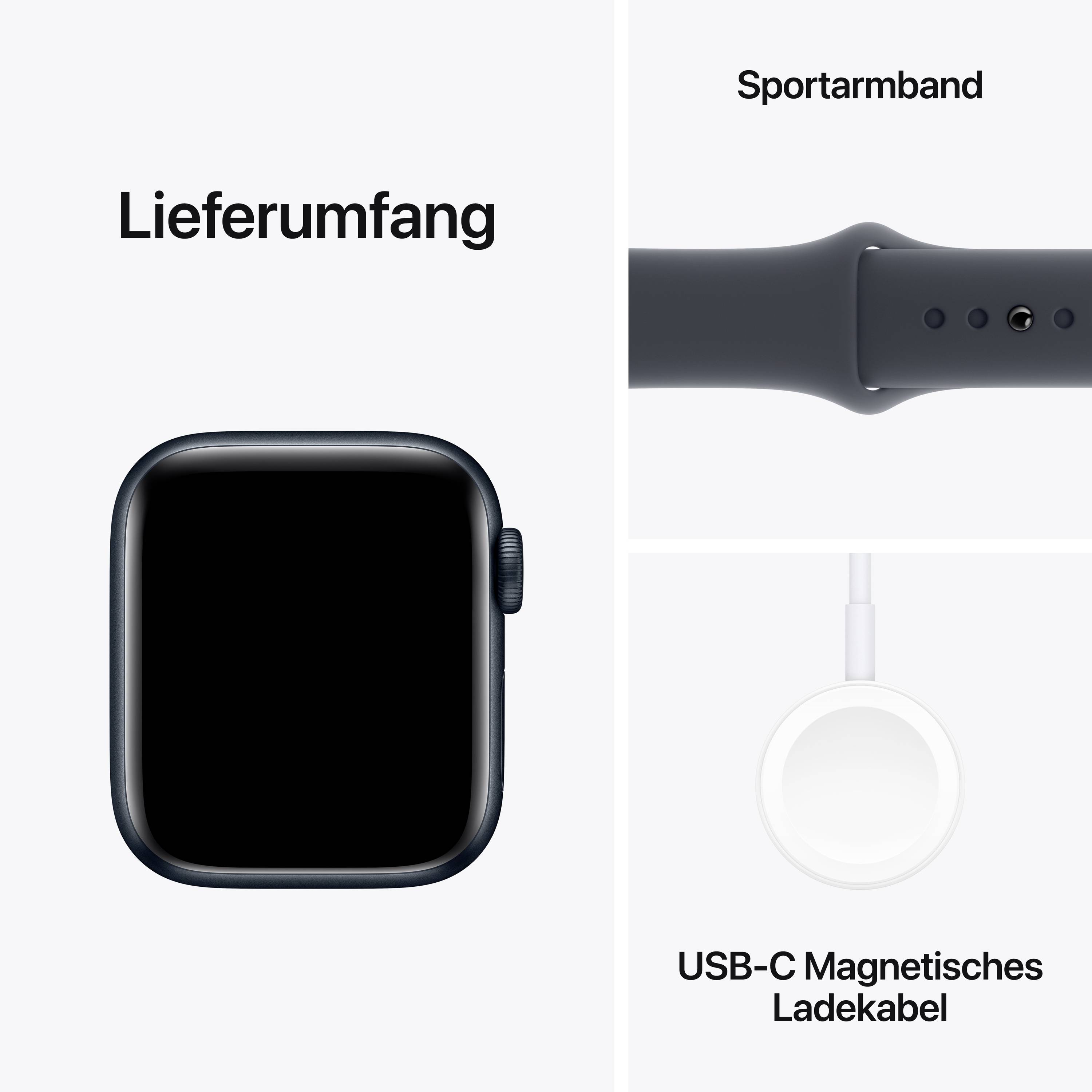 Apple Watch SE (2023) GPS 40 mm Aluminiumgehäuse Sport Band Midnight S/M
