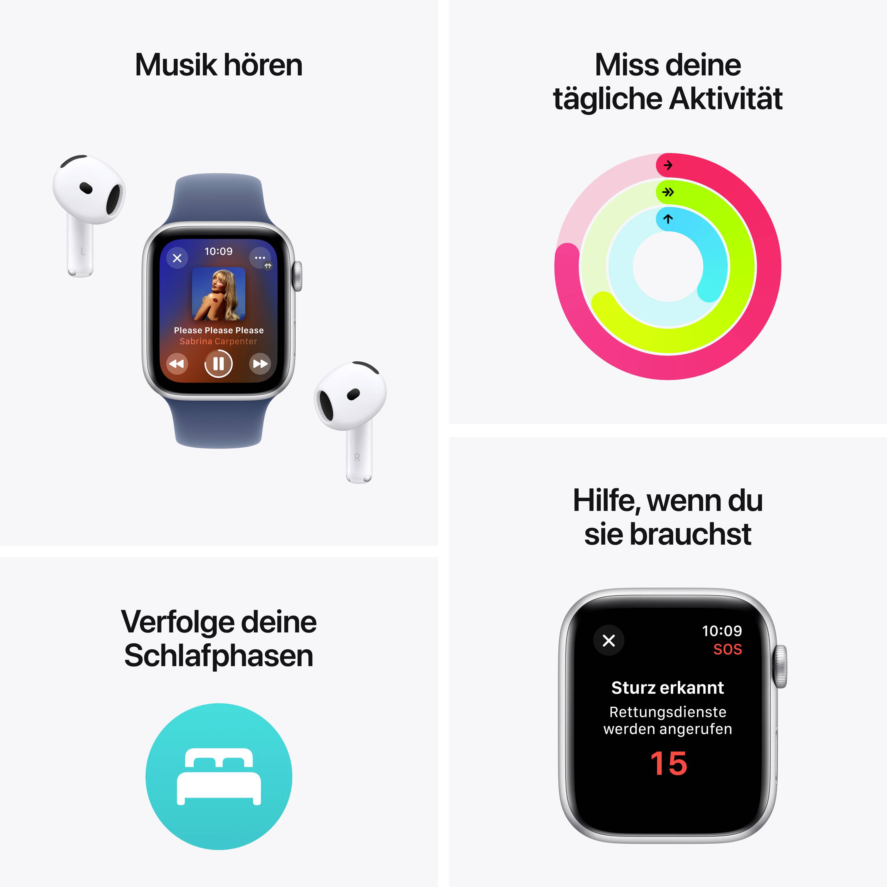 Apple Watch SE (2023) GPS 44 mm Aluminiumgehäuse Sport Band Midnight M/L