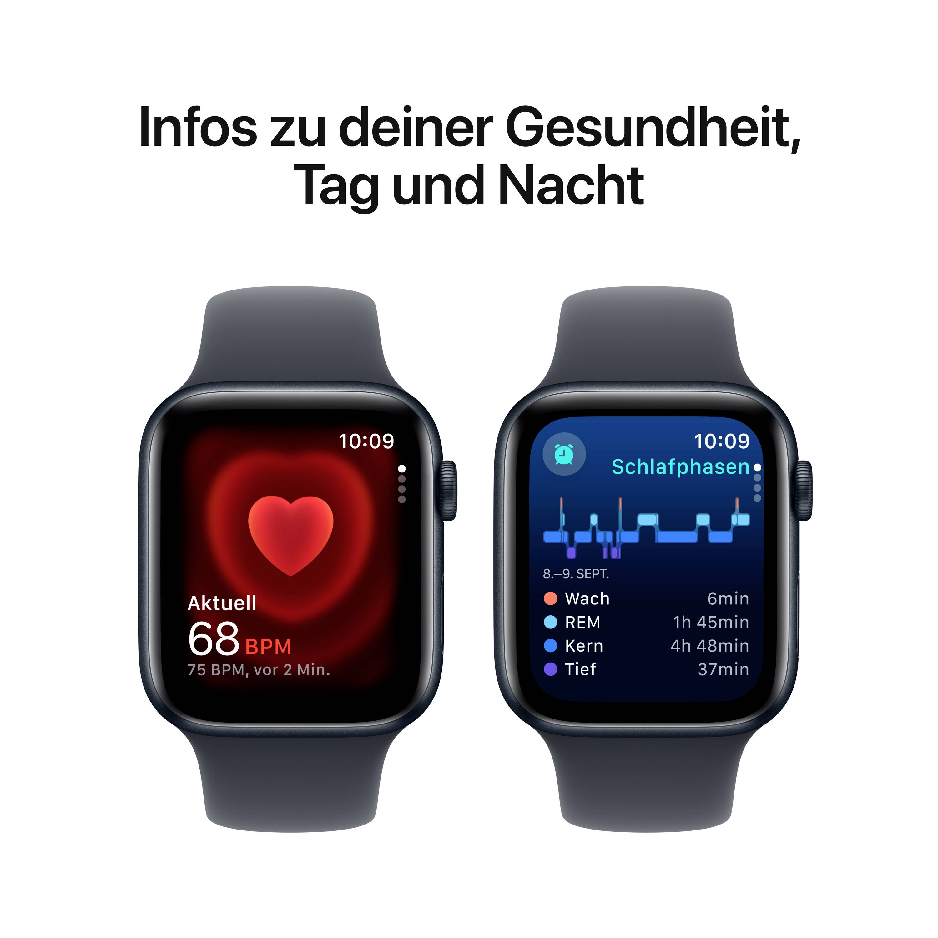Apple Watch SE (2023) GPS 44 mm Aluminiumgehäuse Sport Band Midnight M/L