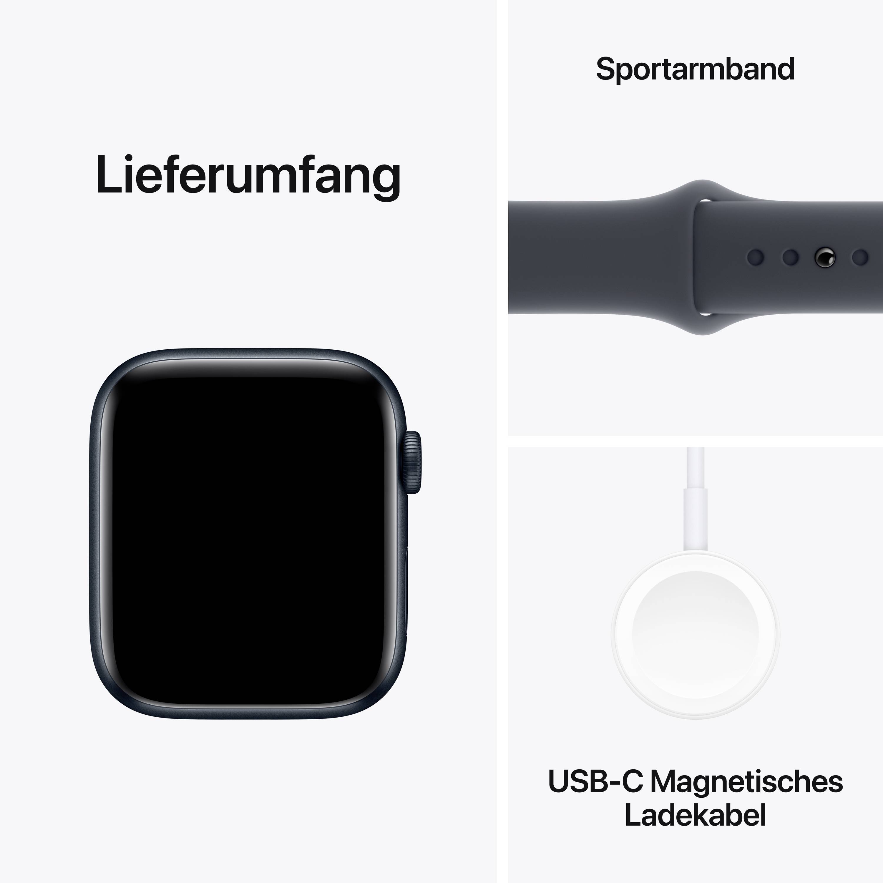 Apple Watch SE (2023) GPS 44 mm Aluminiumgehäuse Sport Band Midnight M/L