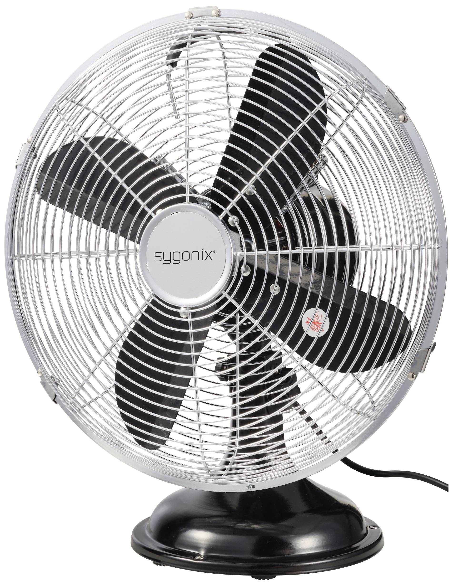 Sygonix Tischventilator 40 W (Ø x H) 335 mm x 415 mm Silber Oszillierend