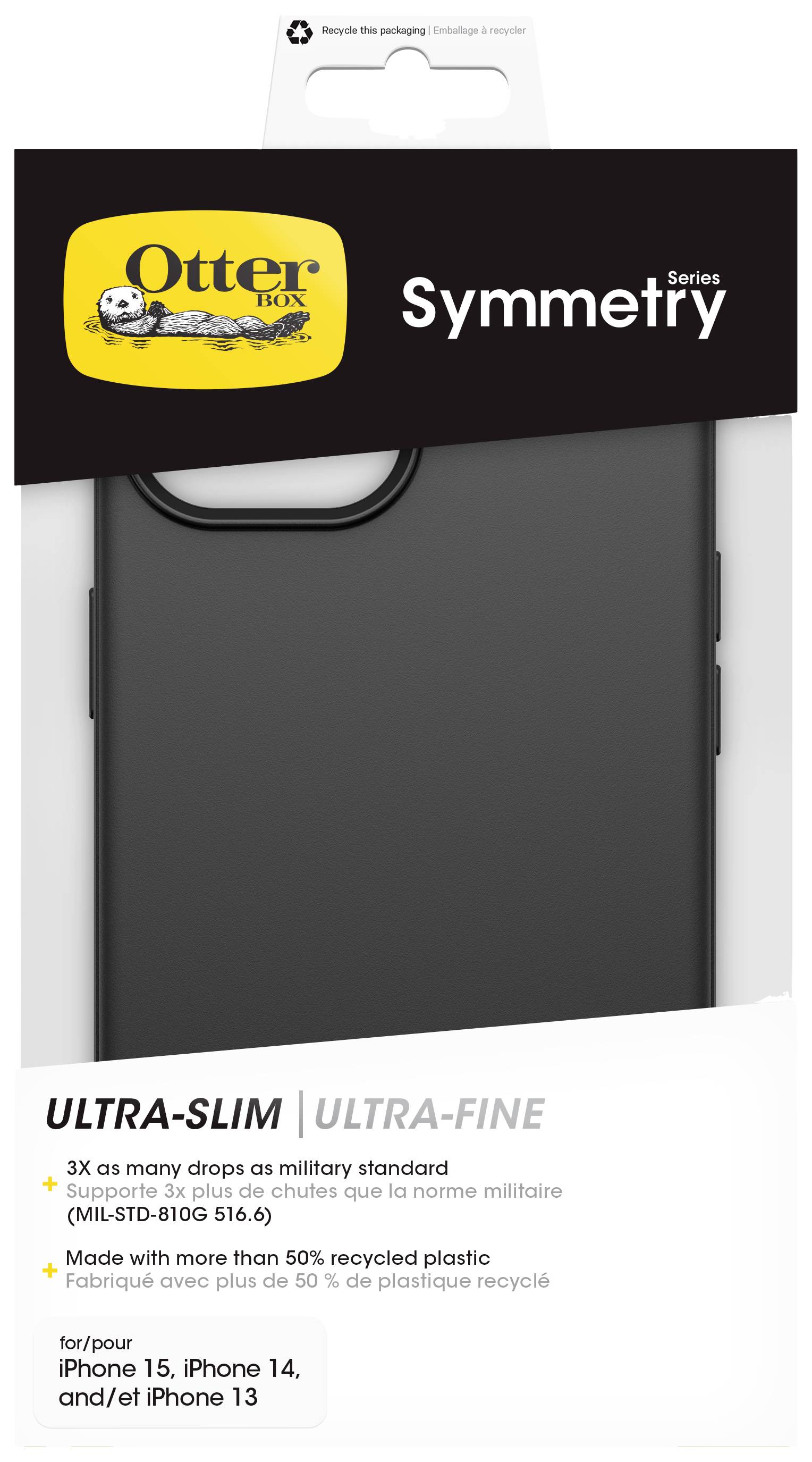 Otterbox Symmetry Backcover Apple iPhone 16e, iPhone 15 Schwarz MagSafe kompatibel 77-92636