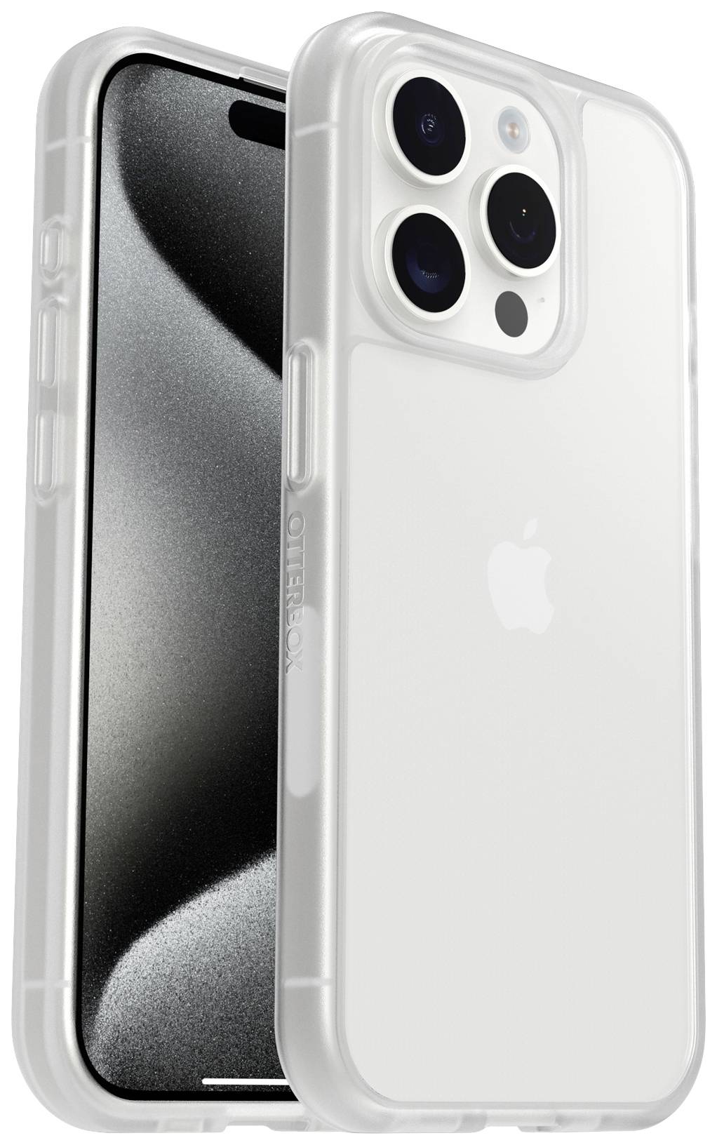 Durchsichtige Handyhülle mit drei Kameralinsen zeigt Apple-iPhone.
