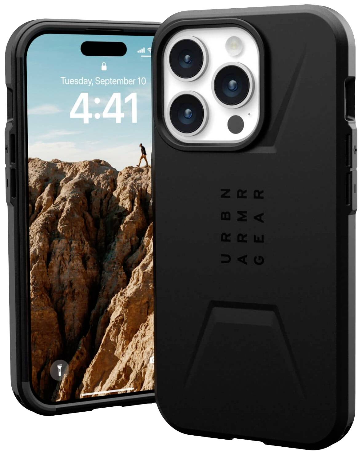 Urban Armor Gear Civilian MagSafe Backcover Apple iPhone 15 Pro Schwarz MagSafe kompatibel 114275114040