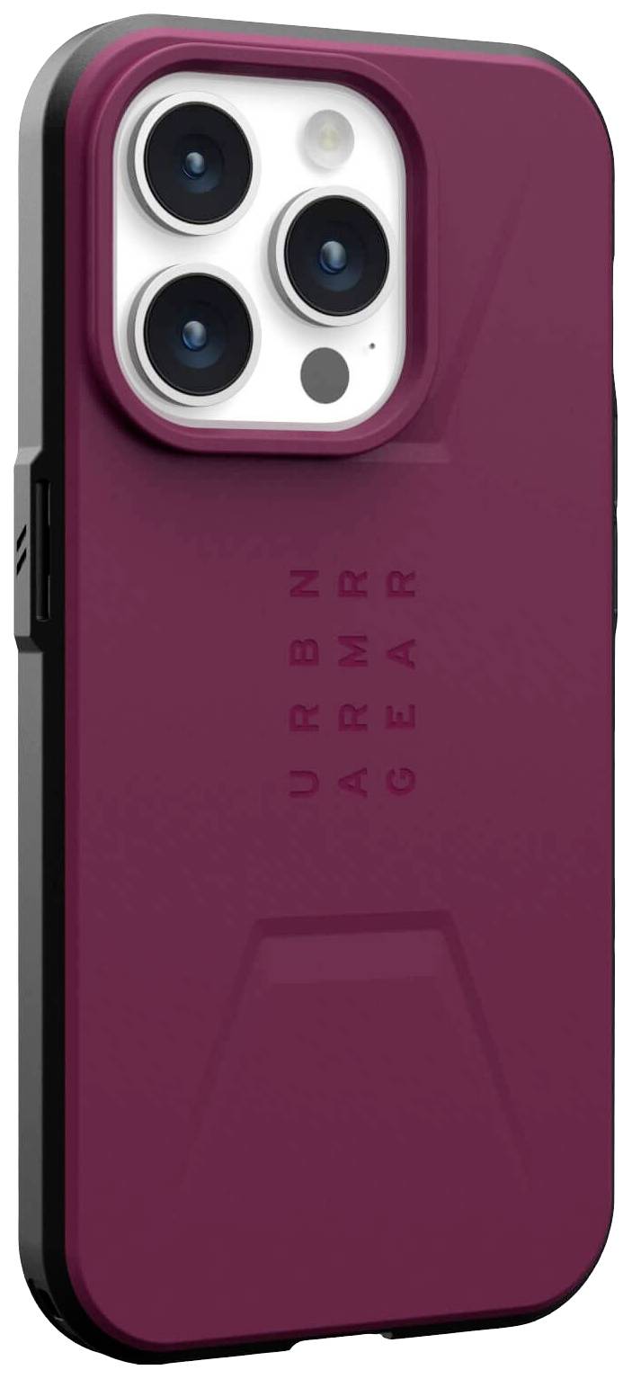 Urban Armor Gear Civilian MagSafe Backcover Apple iPhone 15 Pro Bordeaux MagSafe kompatibel 114275119049