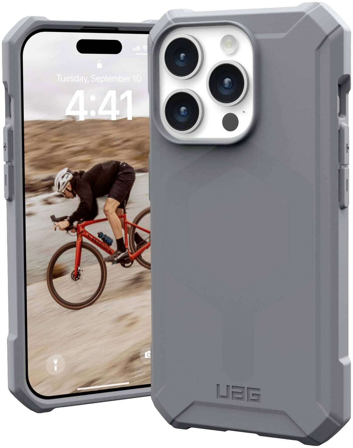 Urban Armor Gear Essential Armor MagSafe Backcover Apple iPhone 15 Pro Silber MagSafe kompatibel 114276113333