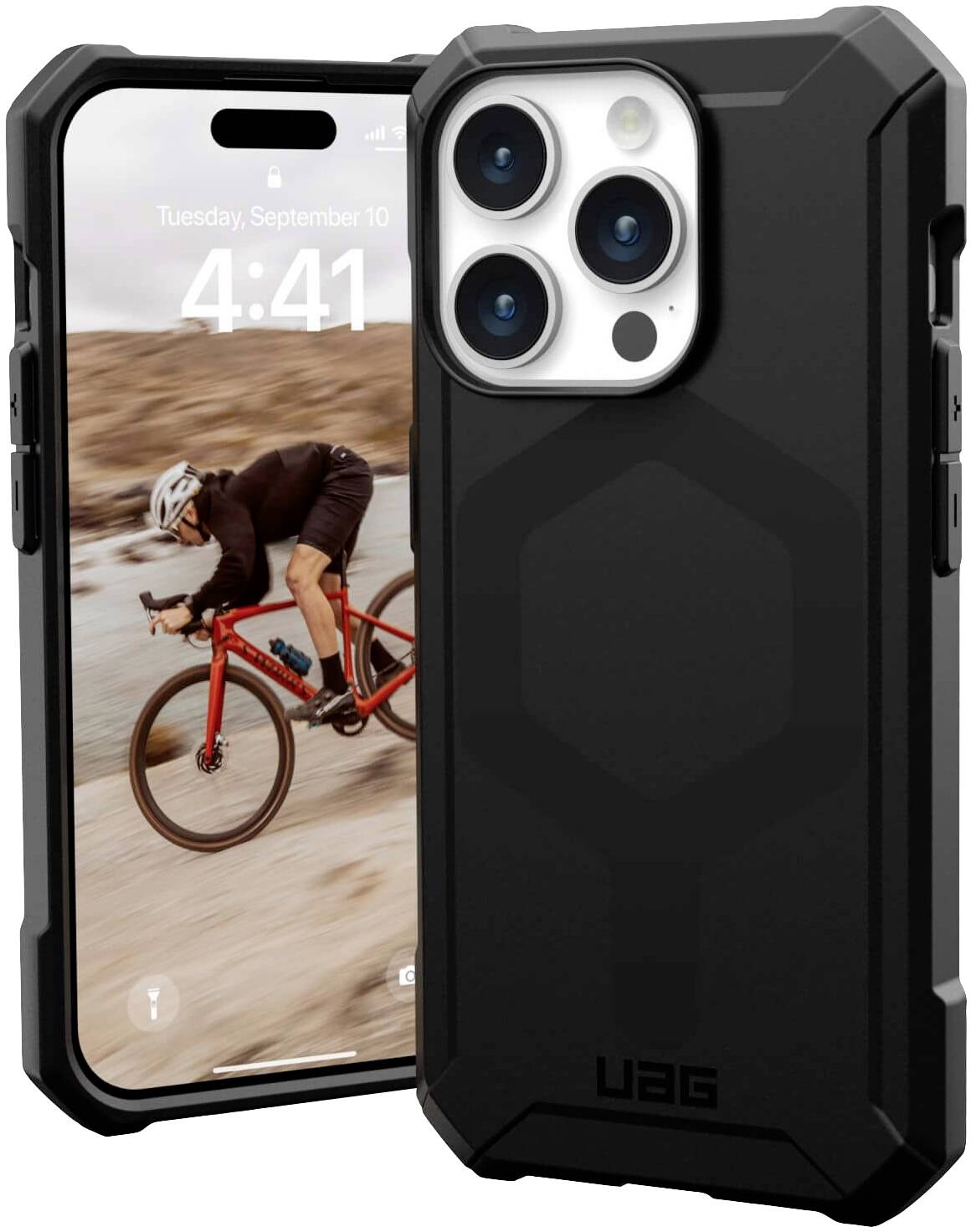 Urban Armor Gear Essential Armor MagSafe Backcover Apple iPhone 15 Pro Schwarz MagSafe kompatibel 114276114040