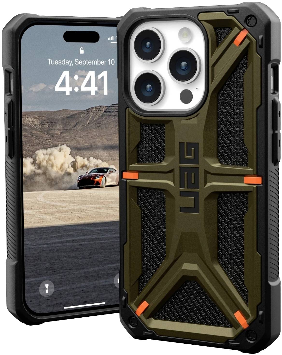 Urban Armor Gear Monarch Backcover Apple iPhone 15 Pro Kevlar®, Grün 11427811397B
