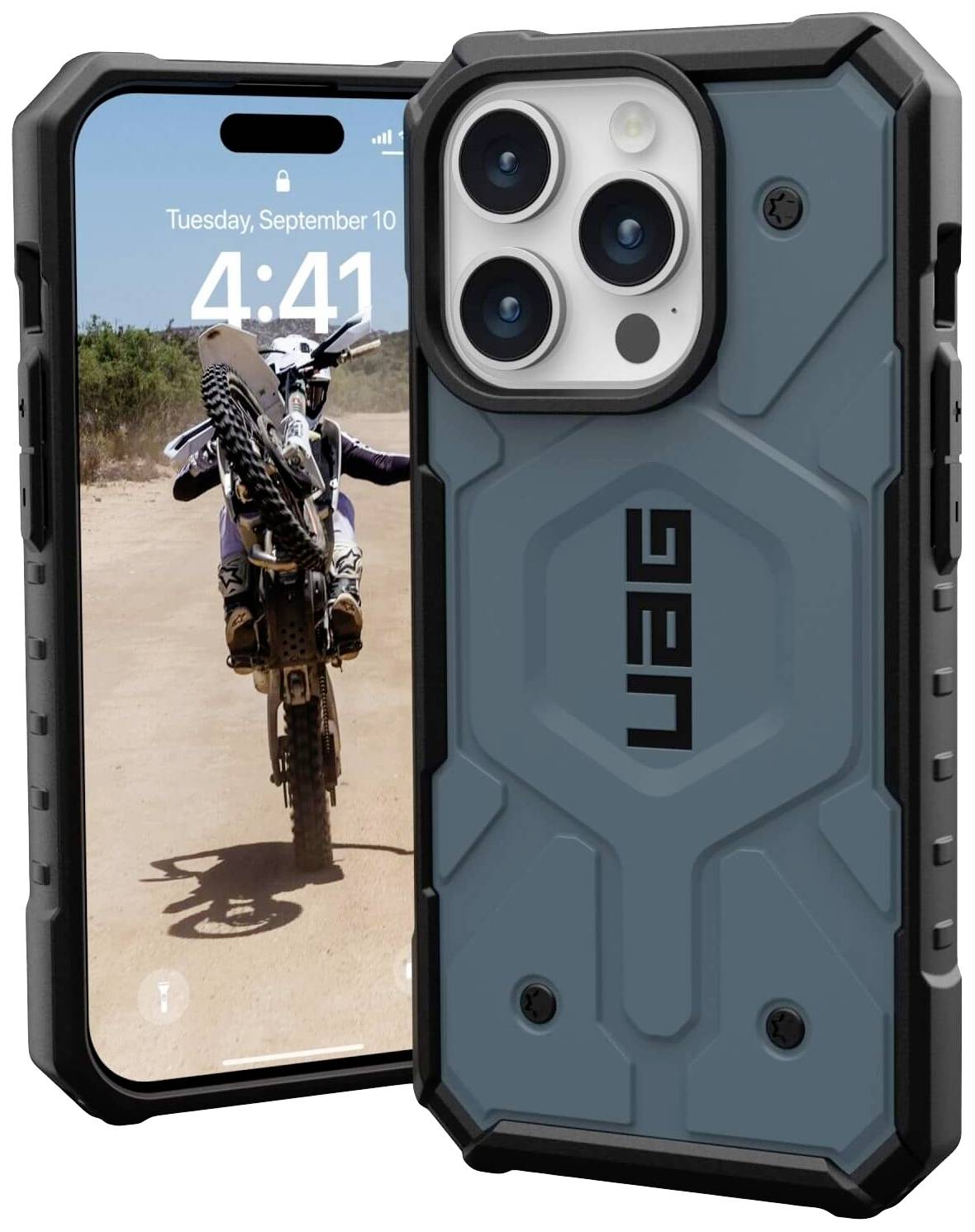 Urban Armor Gear Pathfinder MagSafe Backcover Apple iPhone 15 Pro Tulpenblau MagSafe kompatibel 114281114151