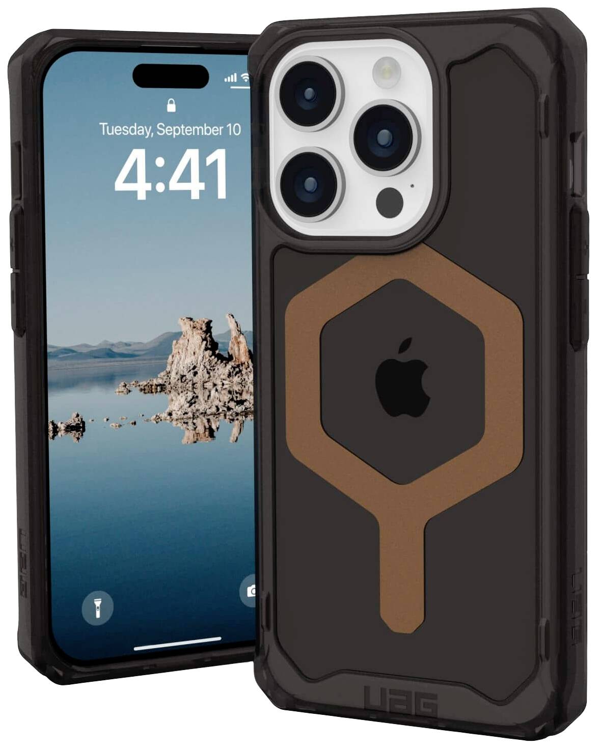 Urban Armor Gear Plyo MagSafe Backcover Apple iPhone 15 Pro Schwarz, Bronze MagSafe kompatibel 114286114085