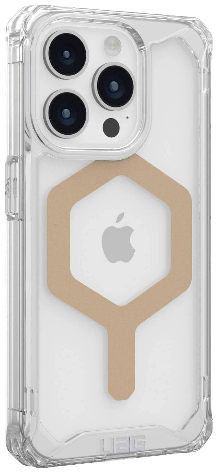 Urban Armor Gear Plyo MagSafe Backcover Apple iPhone 15 Pro Ice, Transparent, Gold MagSafe kompatibel 114286114381