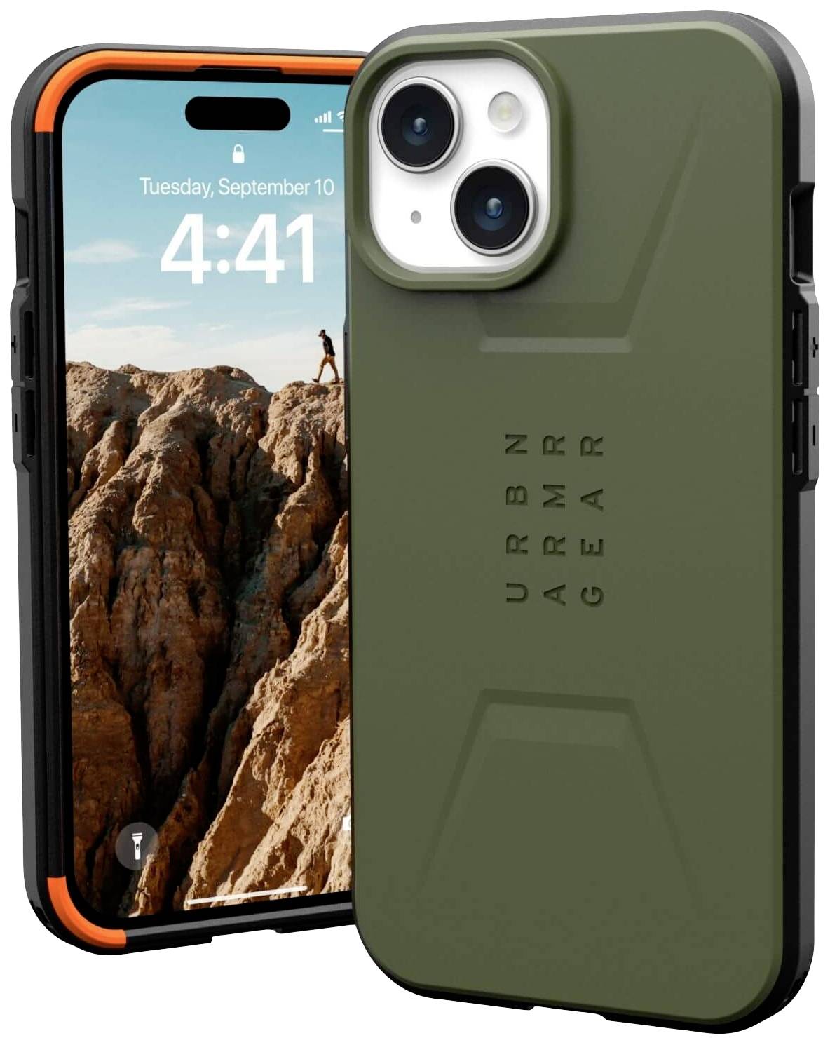 Urban Armor Gear Civilian MagSafe Backcover Apple iPhone 15 Oliv MagSafe kompatibel 114287117272