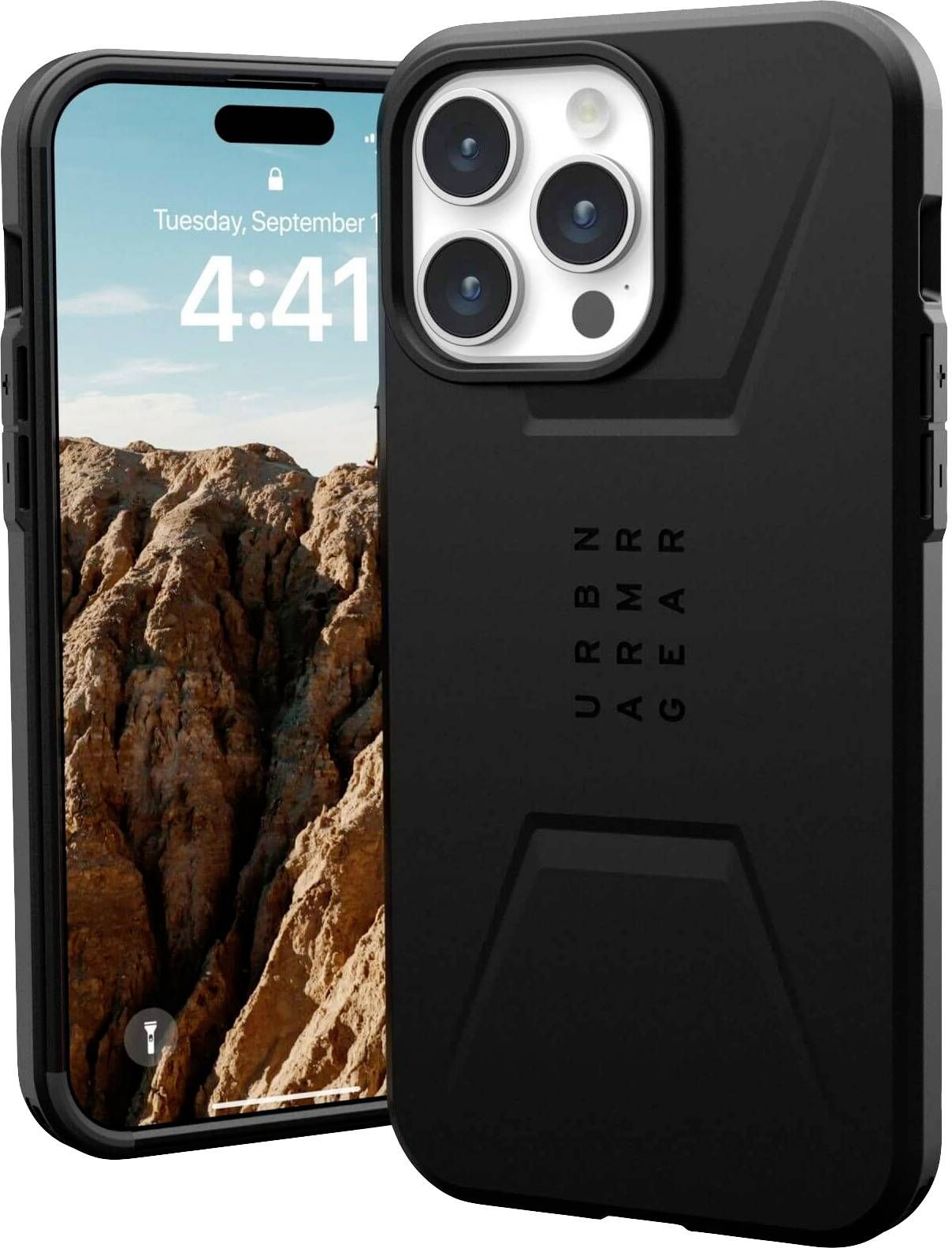 Urban Armor Gear Civilian MagSafe Backcover Apple iPhone 15 Pro Max Schwarz MagSafe kompatibel 114295114040
