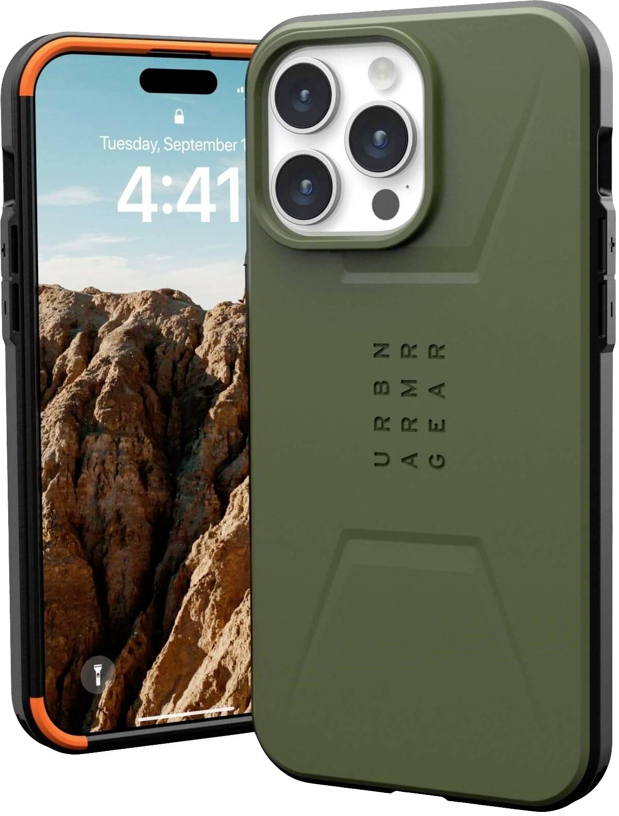 Urban Armor Gear Civilian MagSafe Backcover Apple iPhone 15 Pro Max Oliv MagSafe kompatibel 114295117272