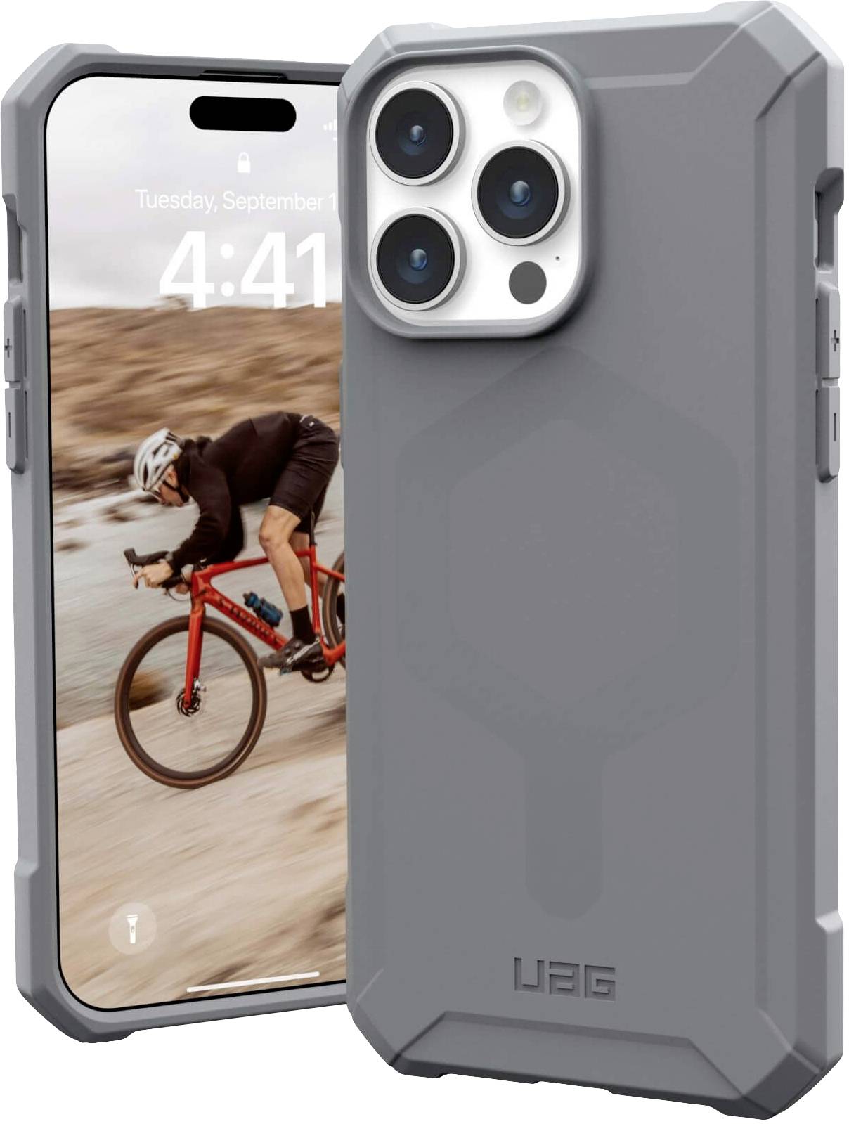 Urban Armor Gear Essential Armor MagSafe Backcover Apple iPhone 15 Pro Max Silber MagSafe kompatibel 114296113333