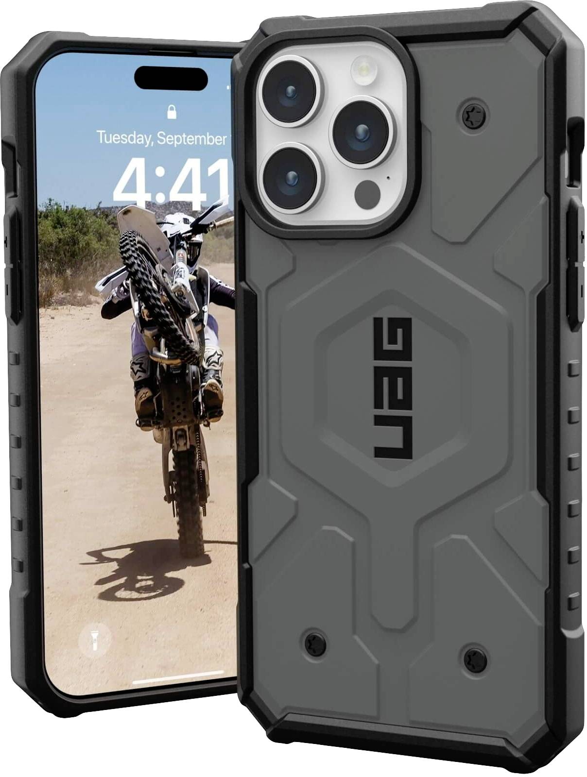 Urban Armor Gear Pathfinder MagSafe Backcover Apple iPhone 15 Pro Max Silber MagSafe kompatibel 114301113333