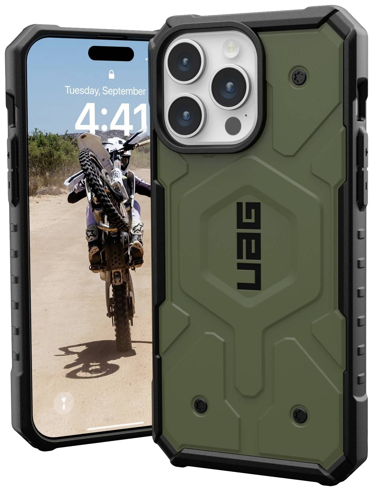 Urban Armor Gear Pathfinder MagSafe Backcover Apple iPhone 15 Pro Max Oliv MagSafe kompatibel 114301117272