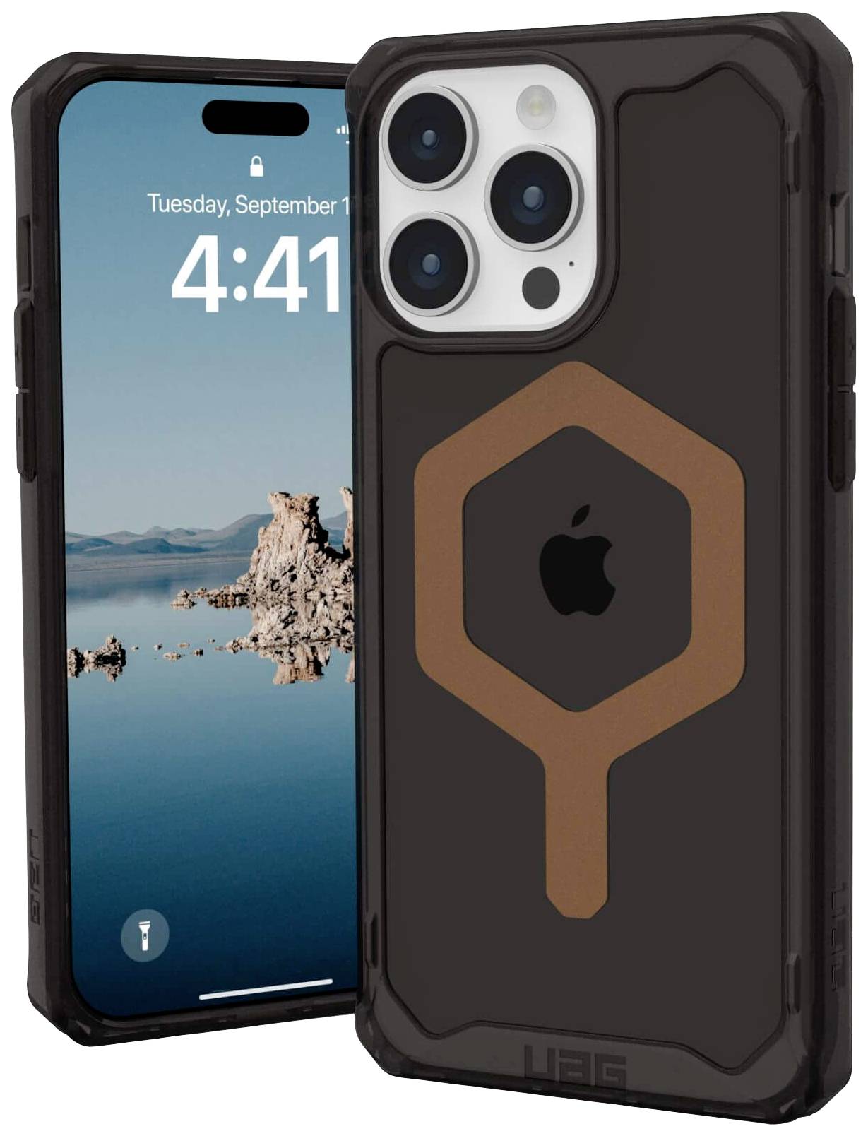 Urban Armor Gear Plyo MagSafe Backcover Apple iPhone 15 Pro Max Schwarz, Bronze MagSafe kompatibel 114305114085