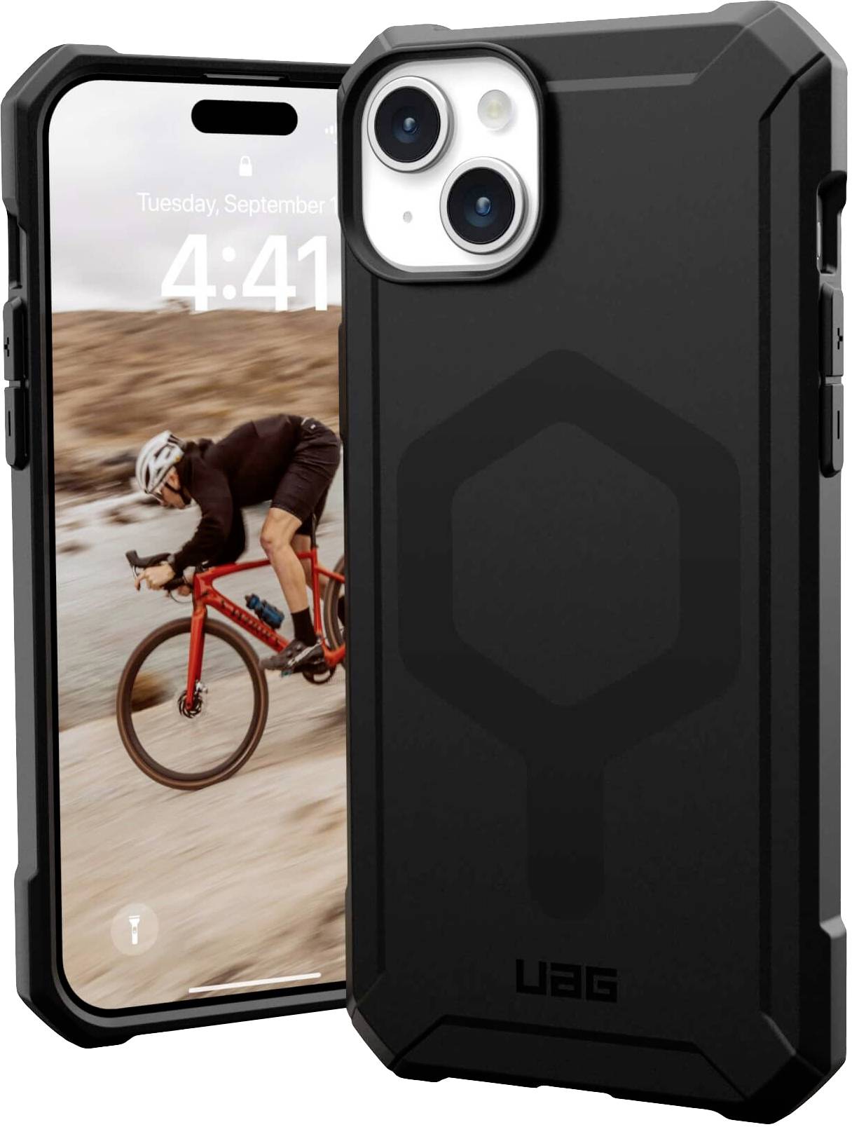 Urban Armor Gear Essential Armor MagSafe Backcover Apple iPhone 15 Plus Schwarz MagSafe kompatibel 114307114040