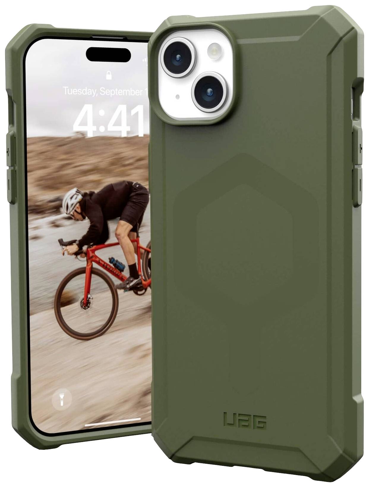 Urban Armor Gear Essential Armor MagSafe Backcover Apple iPhone 15 Plus Oliv MagSafe kompatibel 114307117272
