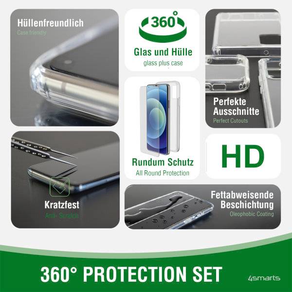 4Smarts 360° Protection Set Backcover Apple iPhone 15 Pro Max Transparent Induktives Laden
