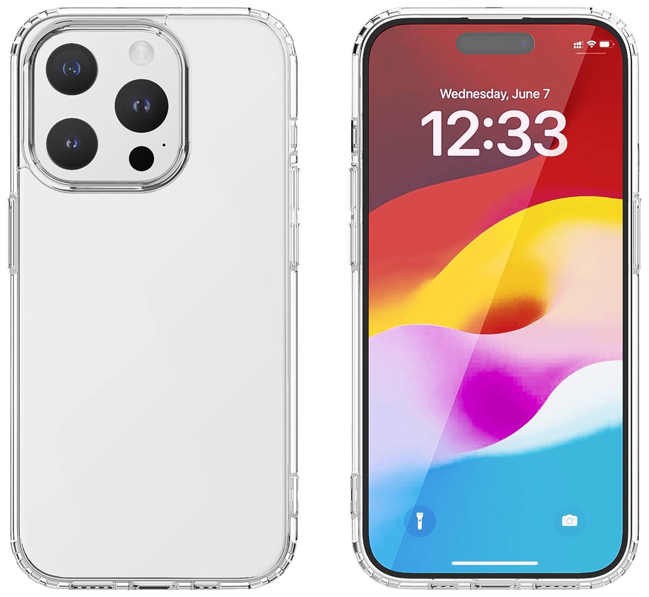 4Smarts 360° Protection Set Backcover Apple iPhone 15 Pro Max Transparent Induktives Laden