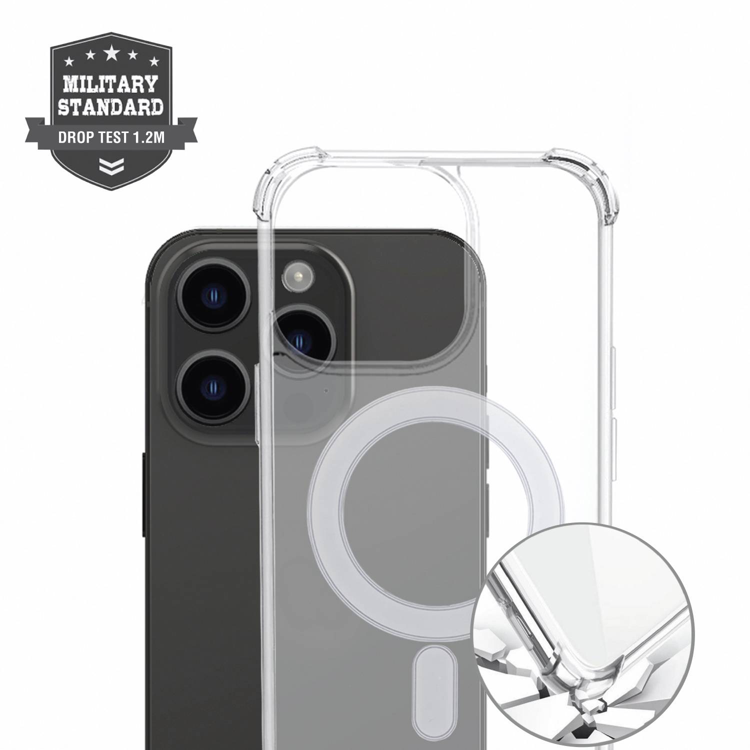 4Smarts Hybrid Case Ibiza Backcover Apple iPhone 15 Pro Transparent Induktives Laden 540588