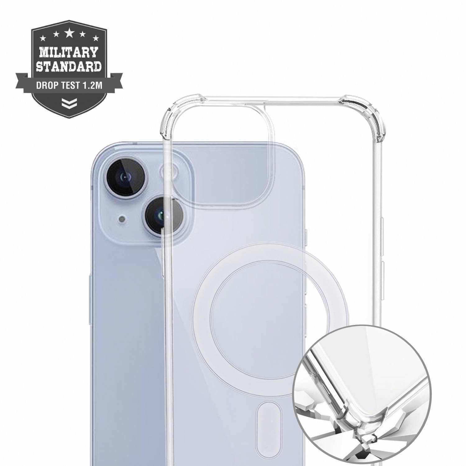 4Smarts Hybrid Case Ibiza Backcover Apple iPhone 15 Transparent Induktives Laden 540587